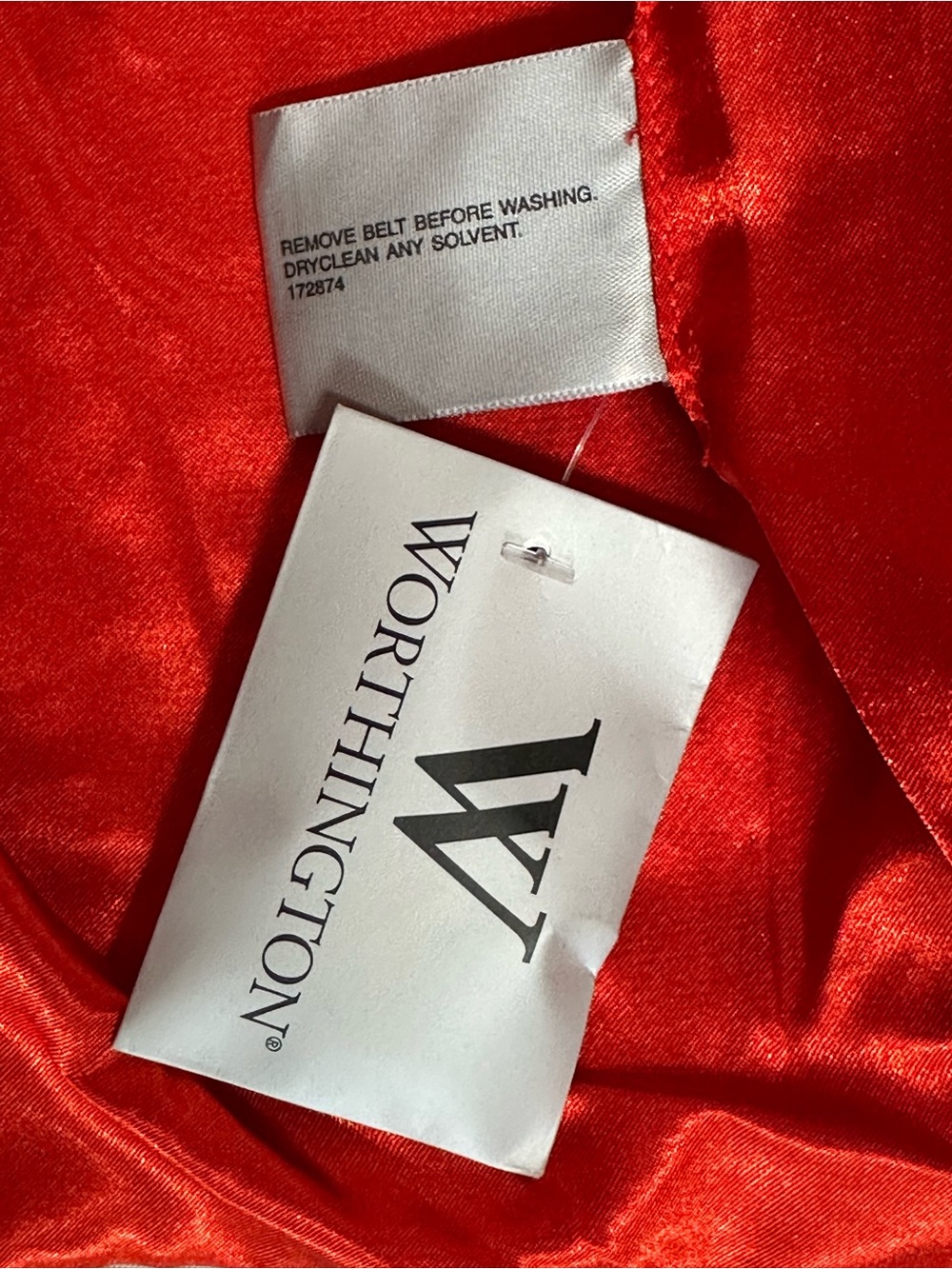 Worthington Red Trench with Cream Lining Burberry Look-a-like Vintage Look NWT - Picture 7 of 10